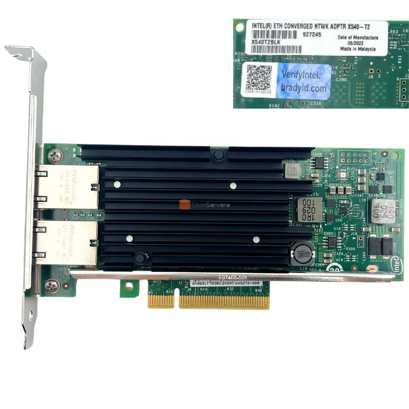 X540-T2 PCIe 2.1 x8 2-port 10G RJ-45 Ethernet
